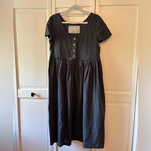 notPERFECTLINEN Dresses & Skirts - notPERFECTLINEN mama dress, charcoal blue, size M